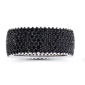 Black Spinel Pave Eternity Ring